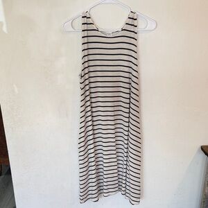 Melrose and Market Black and White Striped Midi Dress